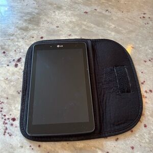 LG Black Tablet with Black Protective Sleeve